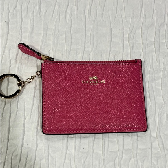 Coach Accessories - Coach Pink Leather Key Pouch